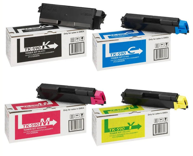 Originales Kyocera TK590 Set Ecosys P/M 6026 6526 C2026 C2126 C2526 C2626 C5250