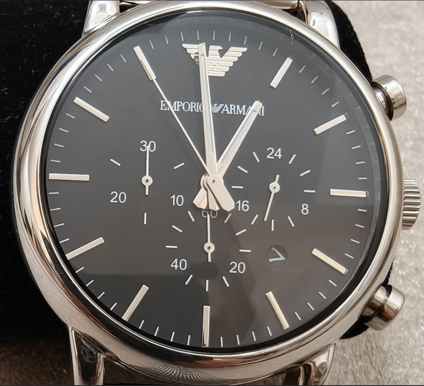 Emporio Armani Luigi AR1808 Herrenchronograph Edelstahl Mesh - gebraucht mit Originalbox