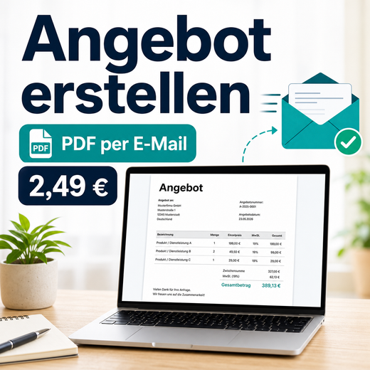 Angebot erstellen PDF per E-Mail