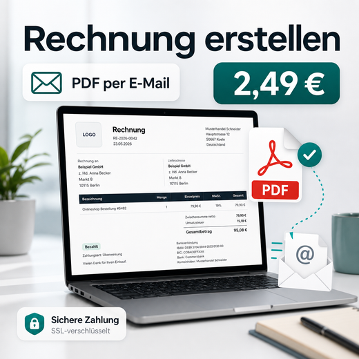 Rechnung erstellen PDF per E-Mail